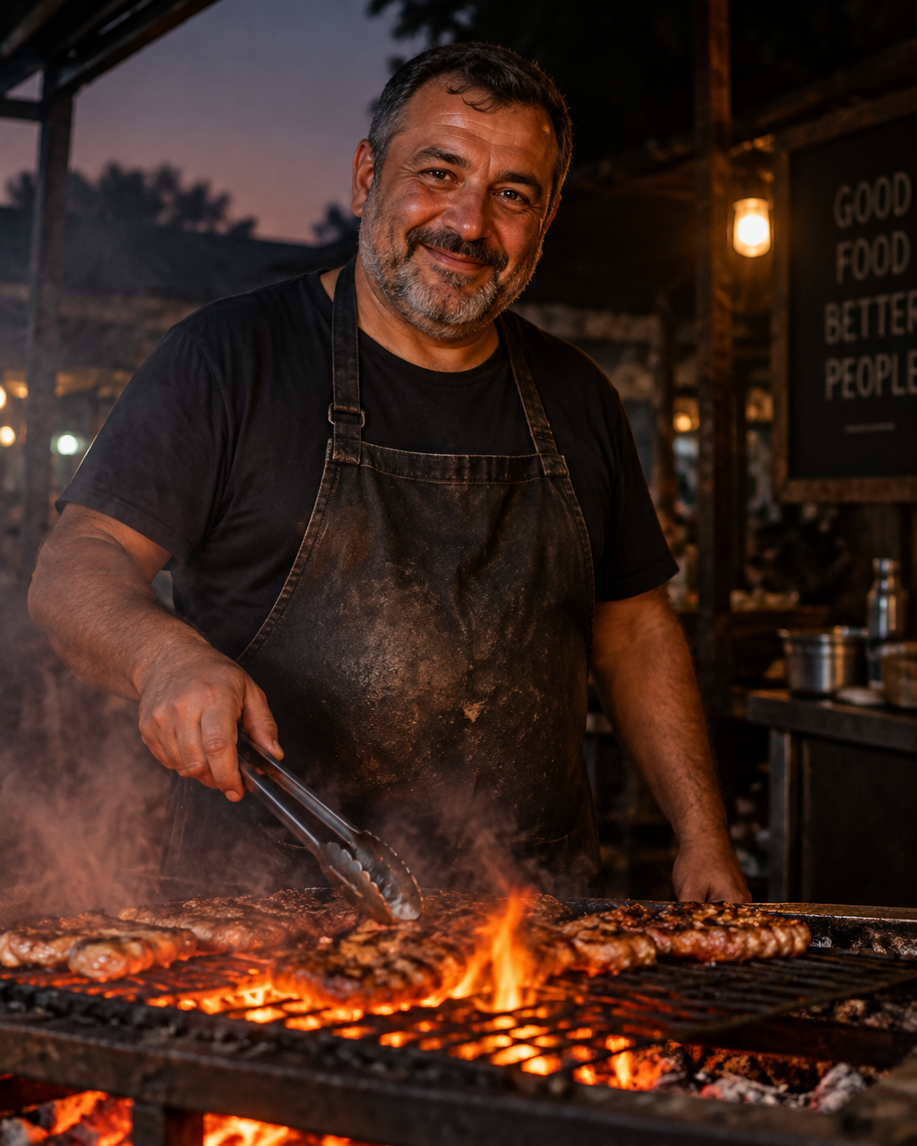 John Paul Jackson at the grill